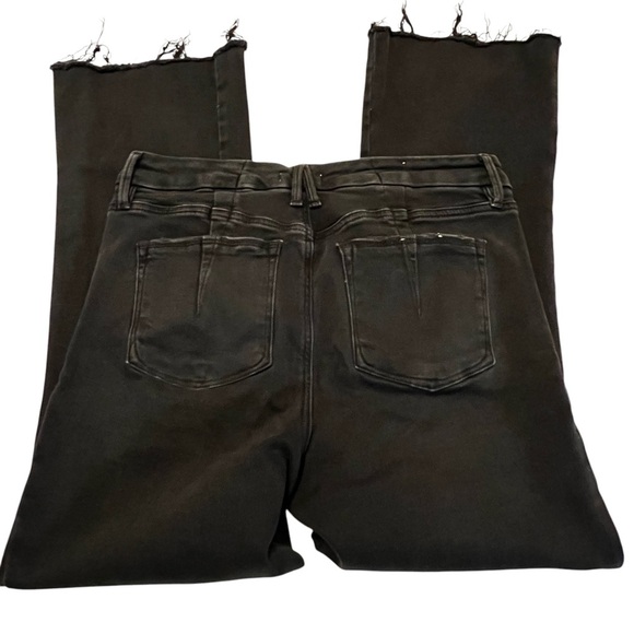 Good American Good Legs Crop Boot Cut Super High Rise button fly jeans black 31 - Picture 6 of 15